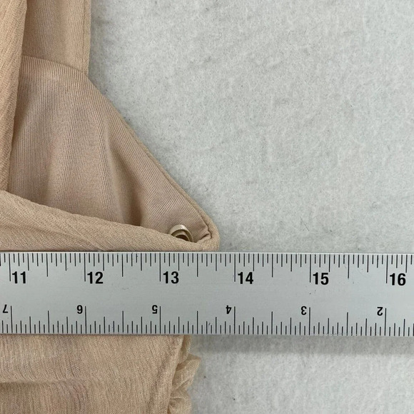 H&M Maxi Dress Womens Sz S Beige Shirred Chiffon Sleeveless Bridesmaid Ruched - Picture 4 of 7